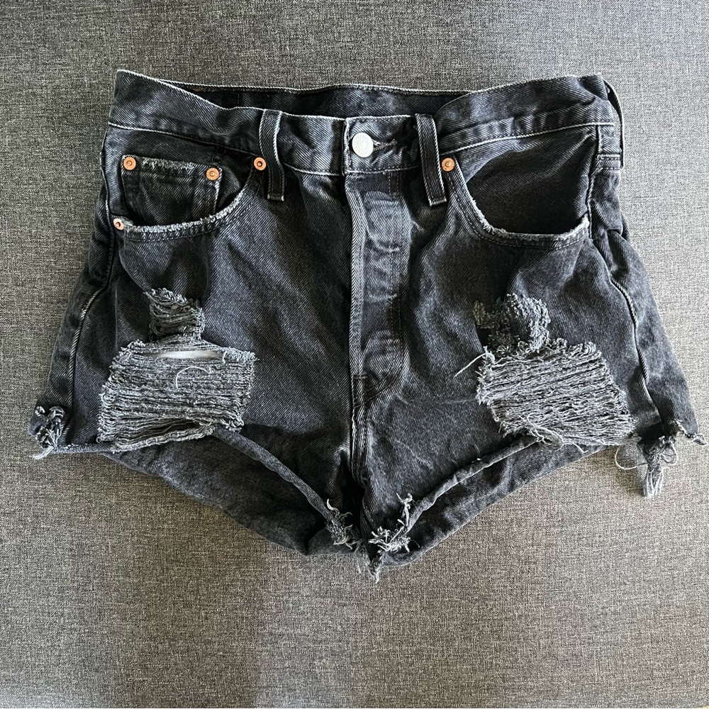 LEVIS Women’s 501 Button Fly Cotton High-Rise Denim Shorts